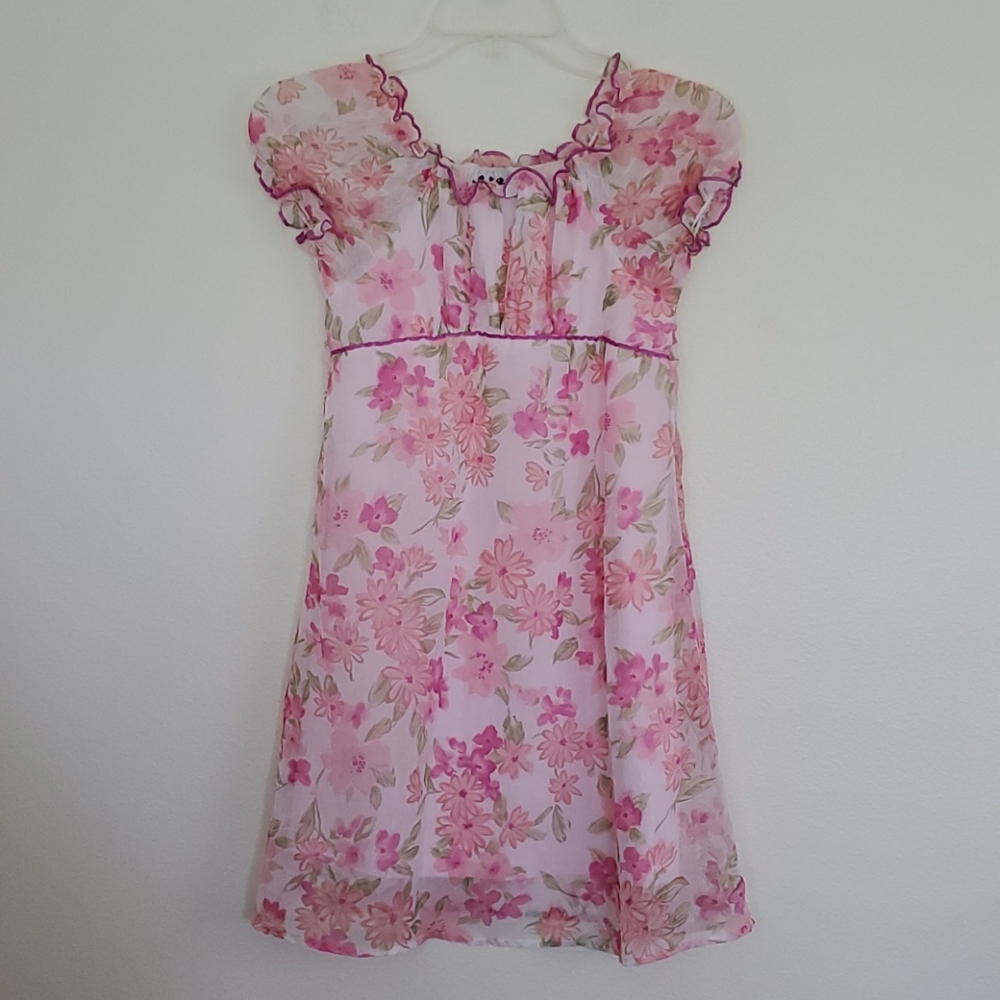 Zoey Pink Floral Short Sleeve Dress 8